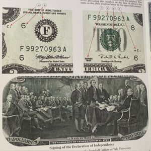 1995 US MINT 2 DOLLAR UNCUT BILLS WITH HISTORICAL DESIGN